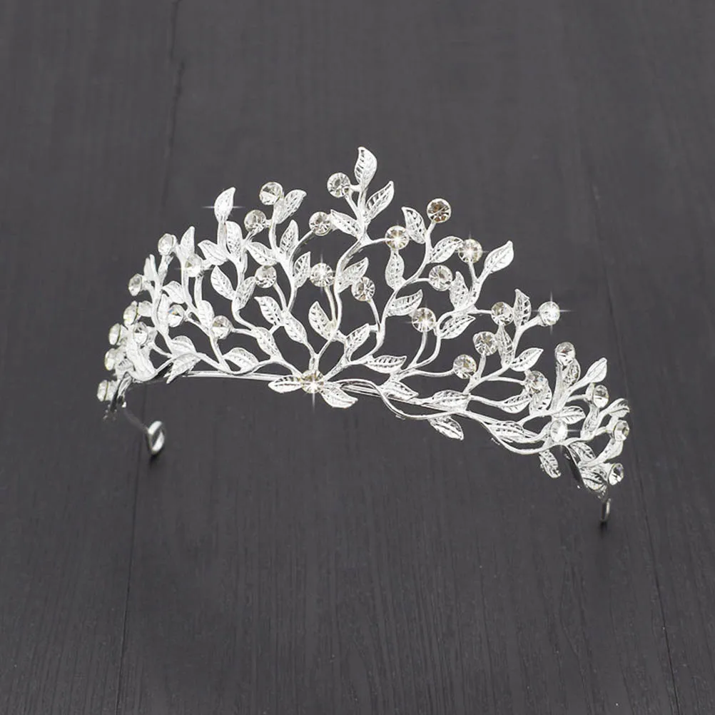 

Leaves Crown Rhinestone Hair Headdress Handcraft Headwear Women Lady Party Wedding Alloy Fit One Size Daily Wear Hair Accessory