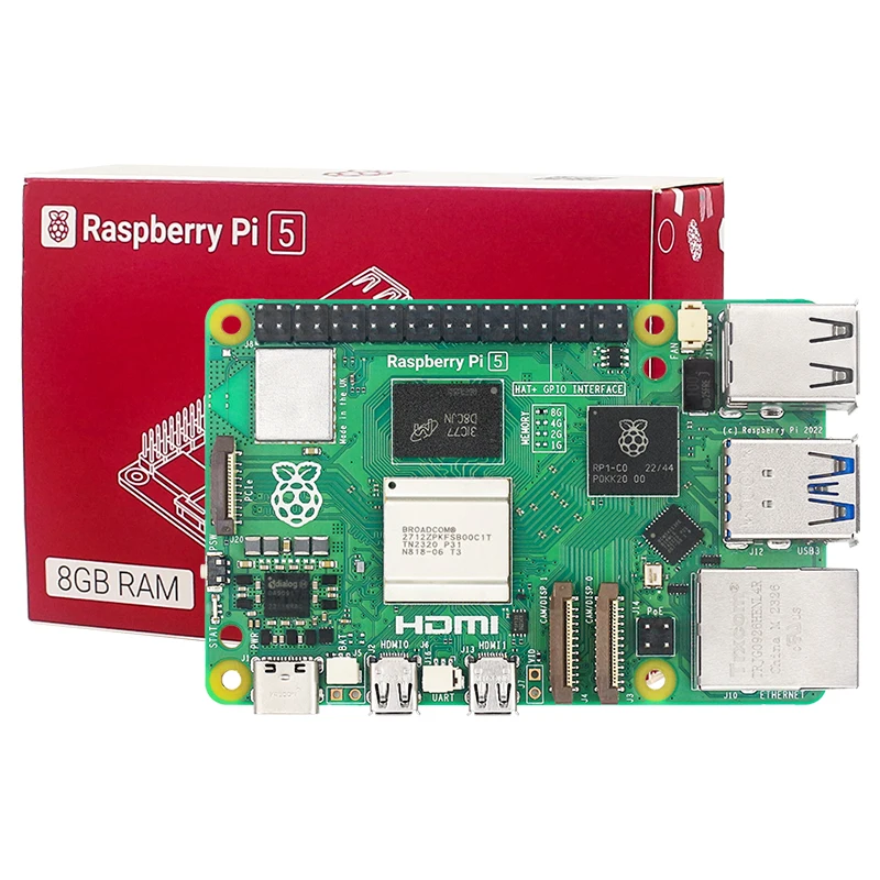 Official Raspberry Pi 5 8GB 4GB RAM BCM2712 Cortex-A76 2.4GHz LPDDR4X-4267 PCIe 2.0 RTC Optional Case Power Supply for RPi5