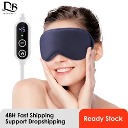 USB Heated Eye Mask Reusable Eye Mask Wireless Eye Massager for Sleeping Eye Puffiness Anti Dark Circle Patch Fatigue Relief