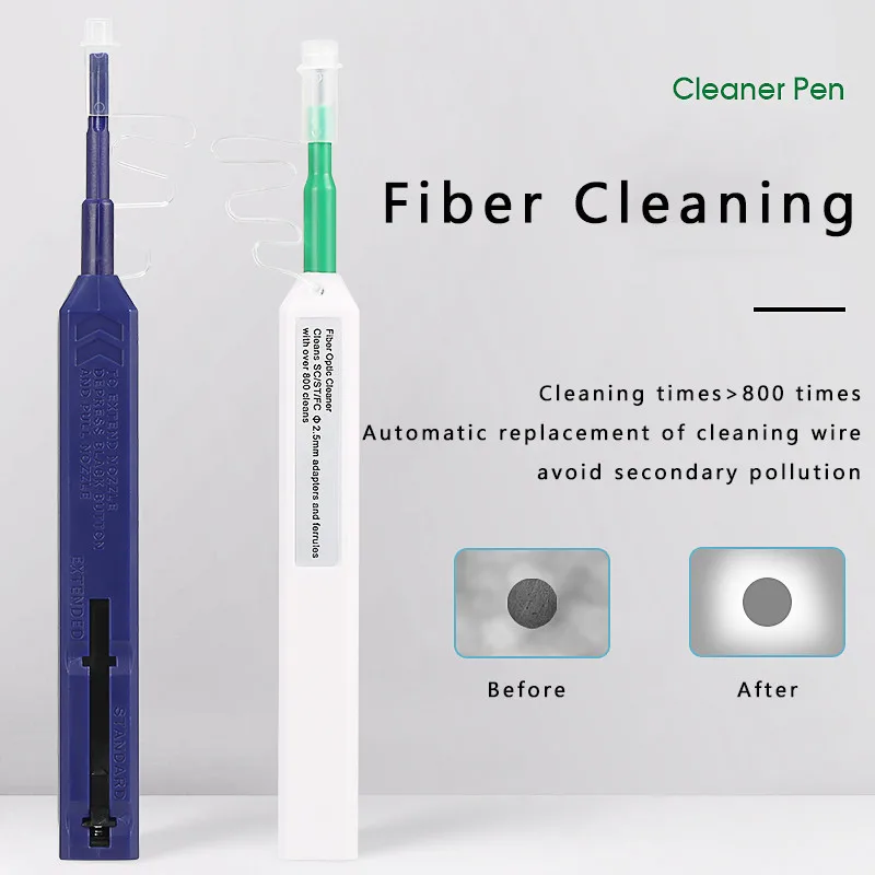 FTTH Optical Fiber Cleaning Pen Tool 2.5mm LC 1.25mm SC FC ST LC Connector Optical Cleaner AUA-550 Fiber End Face Cleaning Box