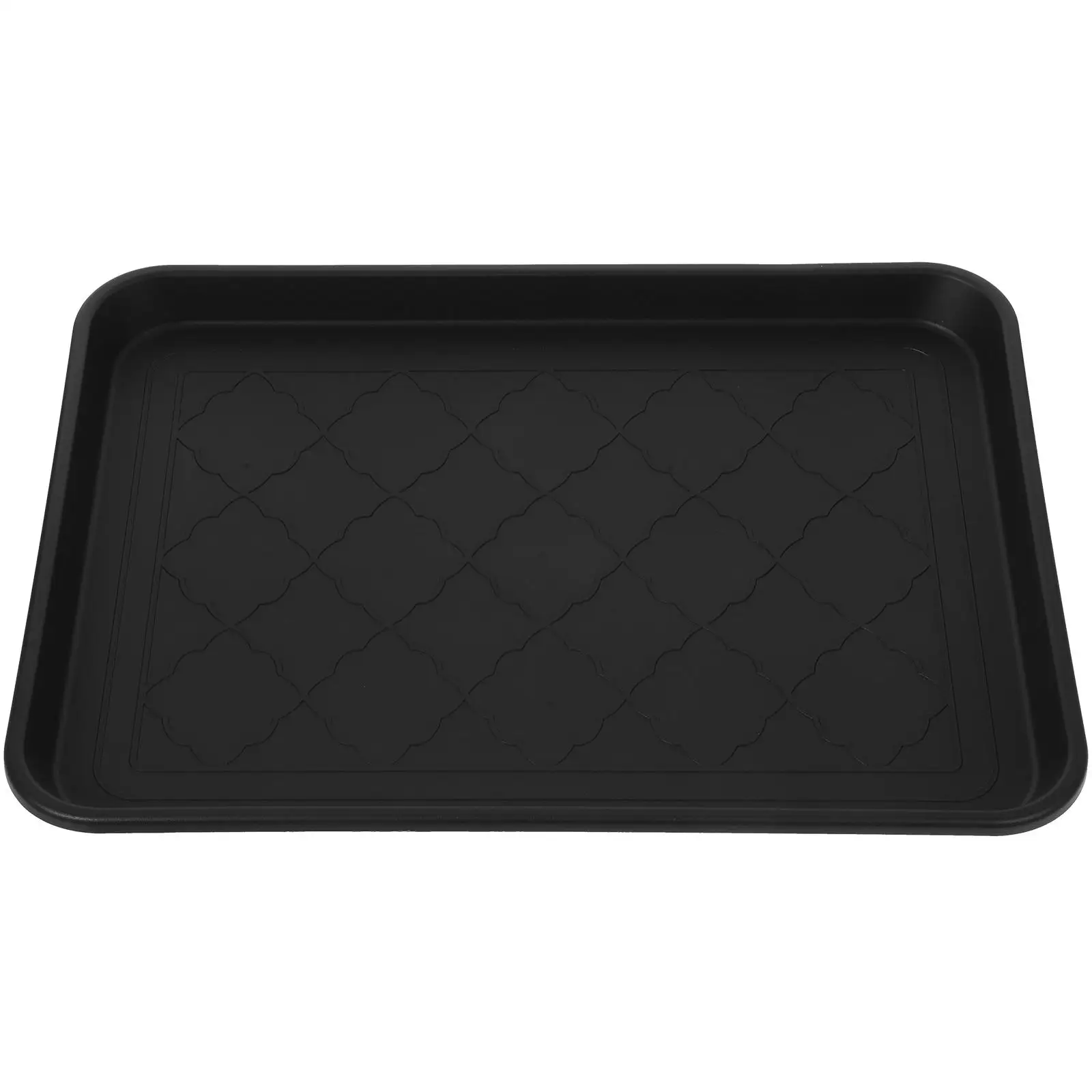 

Black Shoe Tray 42x32x3cm Multi Functional Reusable Plastic Pet Mat Storage Trays for Car Trunk Entryway Hallway Non Design