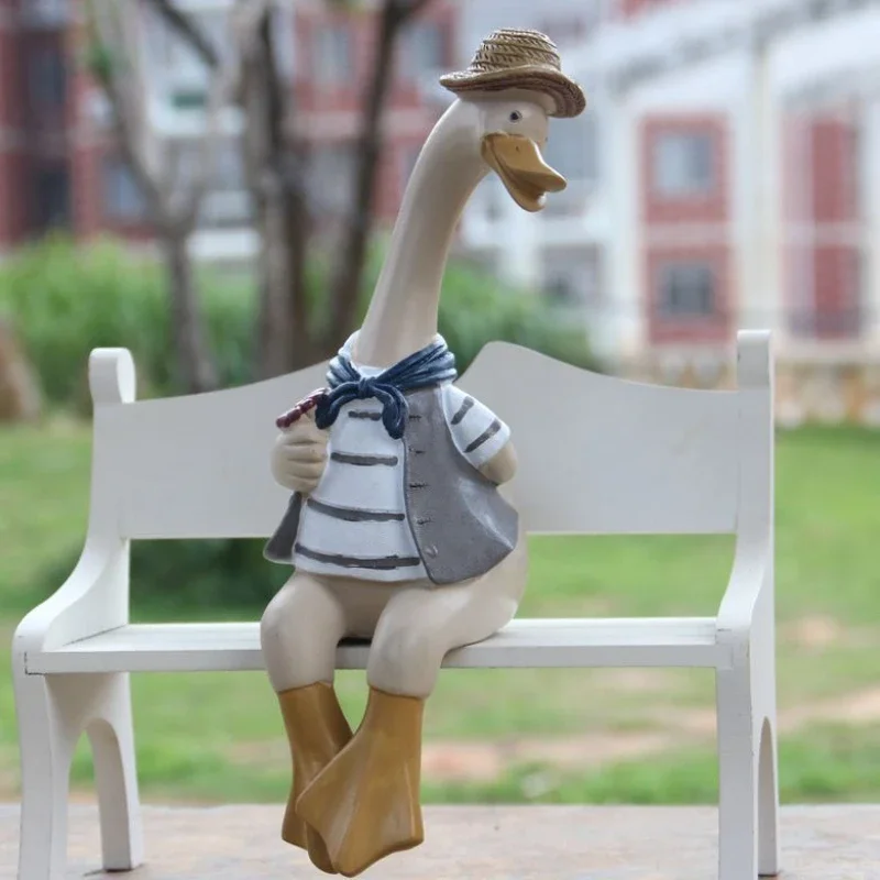 American countryside resin cartoon duck ornament,outdoor garden ornament,courtyard landscaping decoration statues for decoration