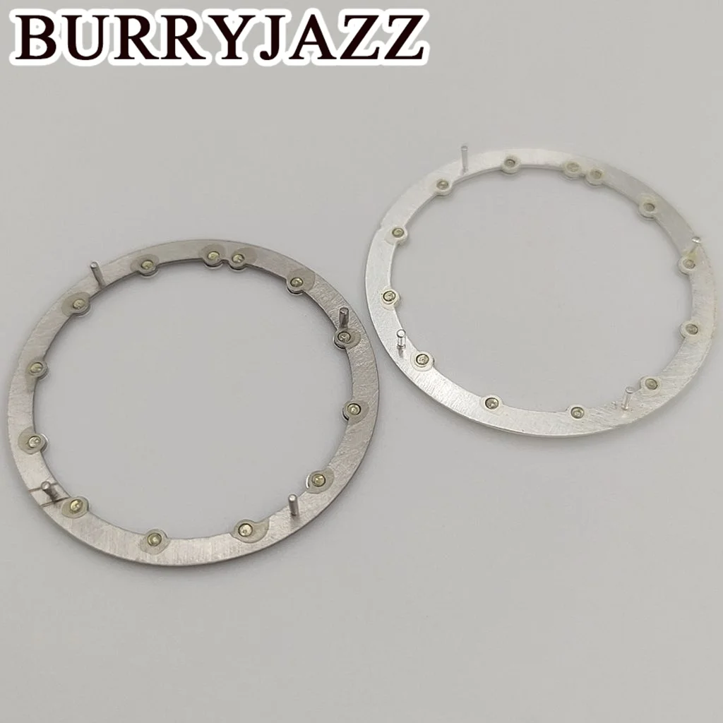 BURRYJAZZ 28.5mm*24.5mm Watch Dial Circle Plate For NH70 NH72 Skeleton Movement Hollow Dial RIng C3 Luminous Watch Accessories