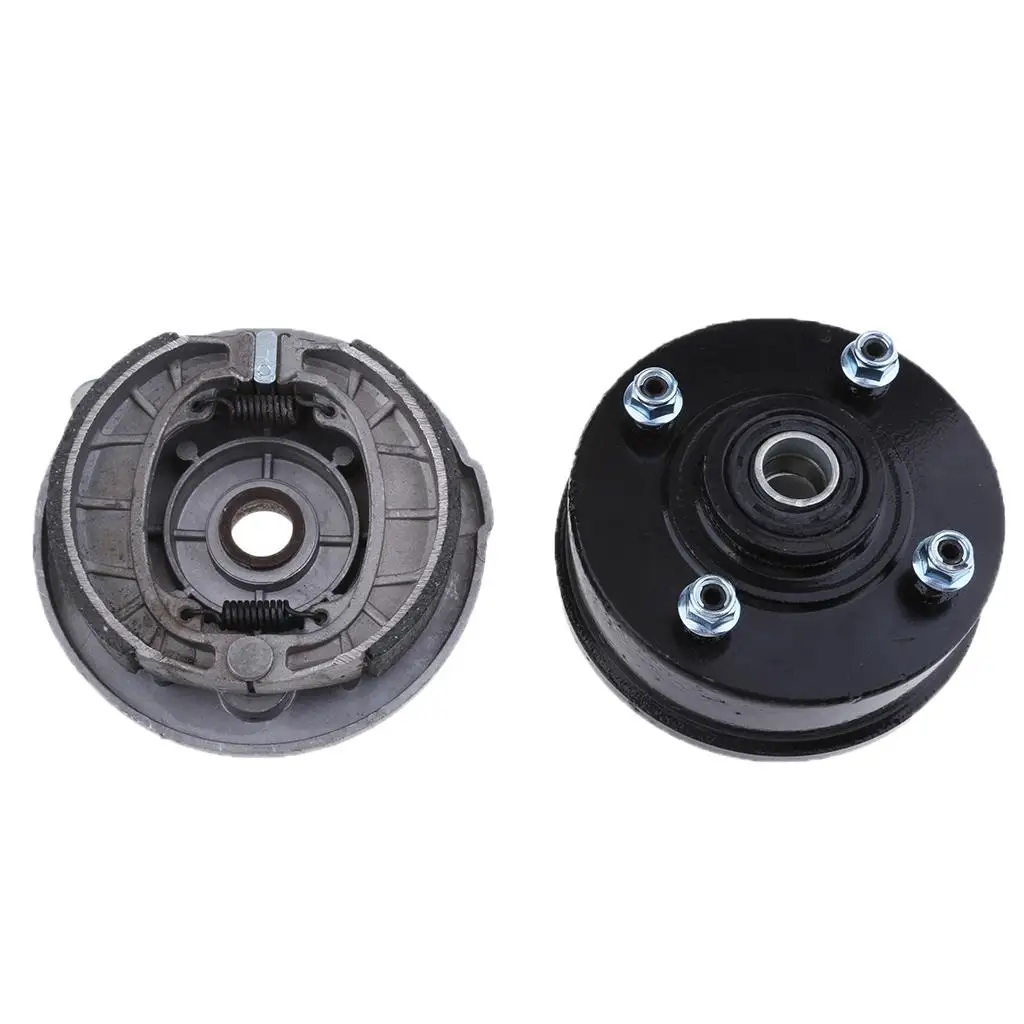 Motorcycle Drum Brake Housing Wheel Hub with Four Studs Iron Material Kit for Scooter Front Assembly