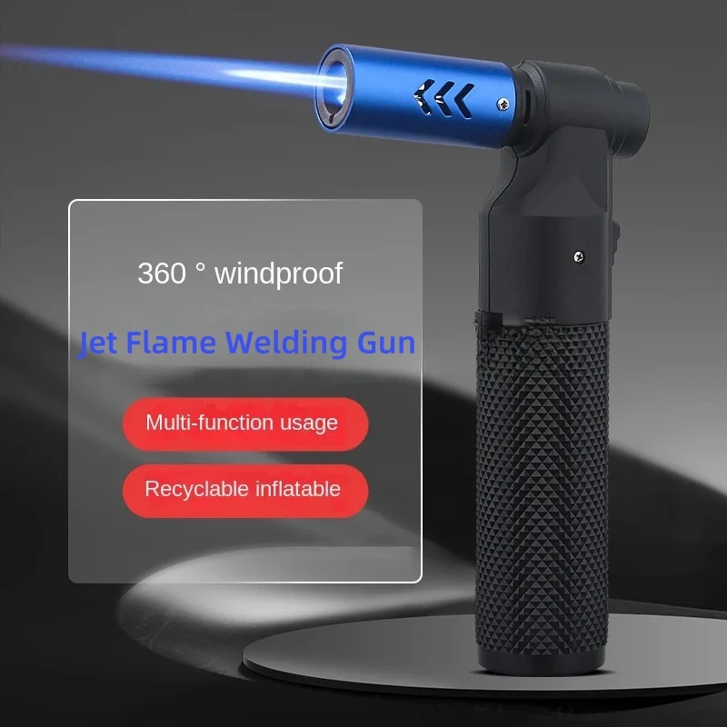 HONEST Strong Windproof Blue Fire Gas Cigar Lighter, Ajustable Spray Gun, 1300° Outdoor Camping BBQ Torch Lighter, Ignition Tool