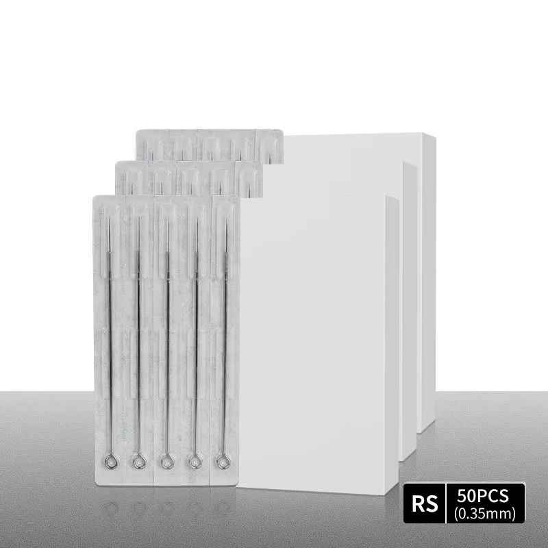 

50pcs Round Shader Tattoo Needles Sterilize 3RS 5RS RS 9RS 11RS 13RS 15RS 0.35MM Disposable Tattoo Needle For Tattoo machine