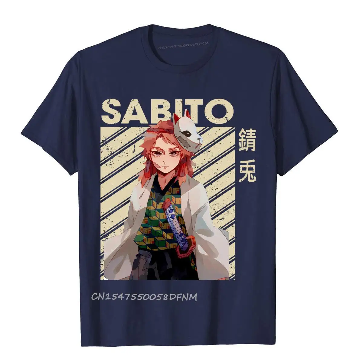 Classic Art Sabito Demon Anime T Shirts Tops Shirt Funky Premium Cotton Holiday Normcore Boy Camisas Hombre