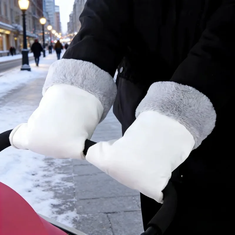2pcs Winter Warm Stroller Gloves Waterproof Windproof Baby Buggy Muff Cart Clutch Gloves Essential Supplies for Pram Accessories