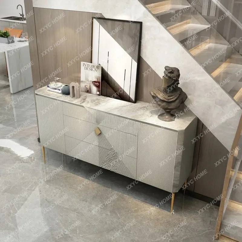 XX  light luxury style home porch cabinet villa living room high-end rock slab locker
