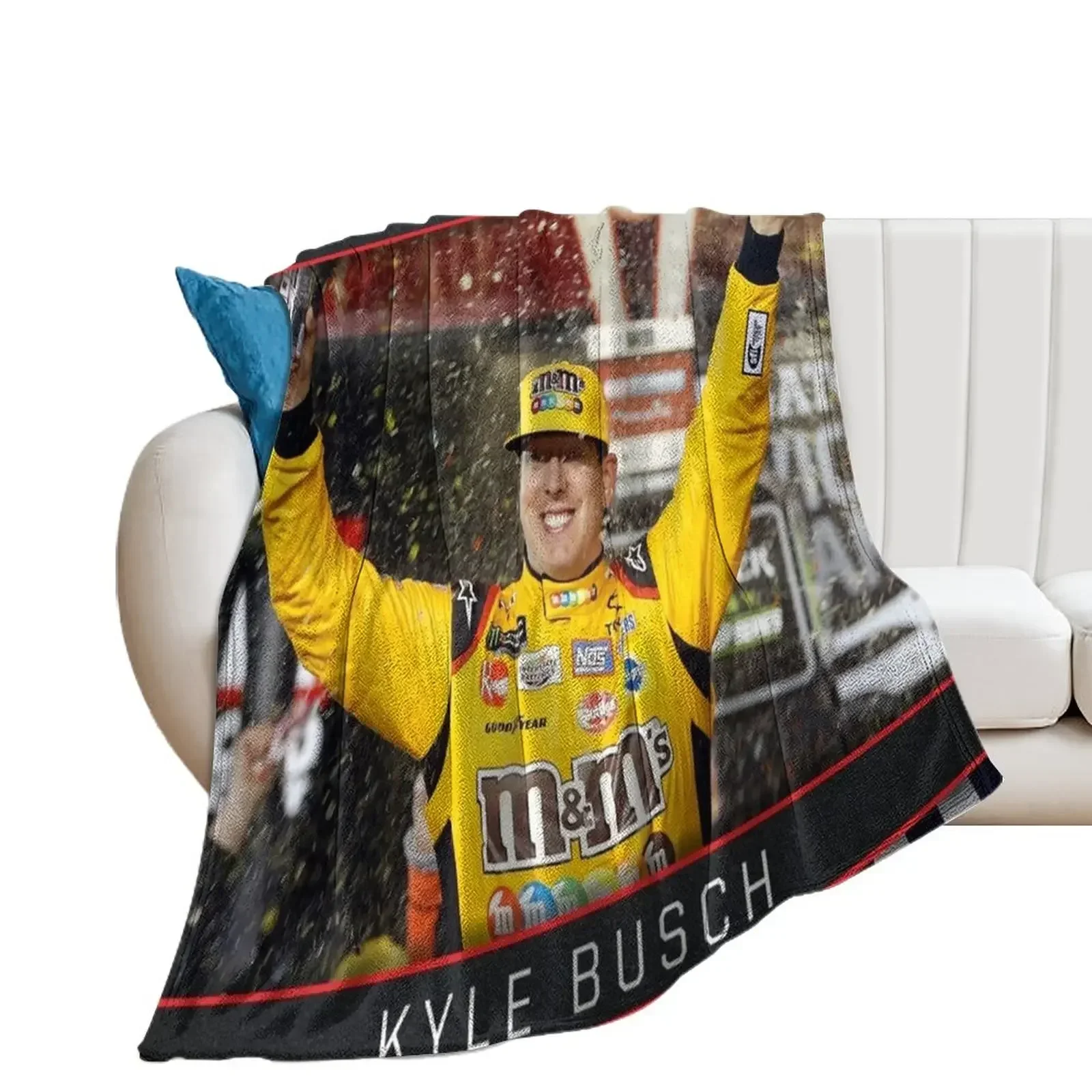 kyle busch racing Throw Blanket Hairys Bed covers bed plaid Blankets