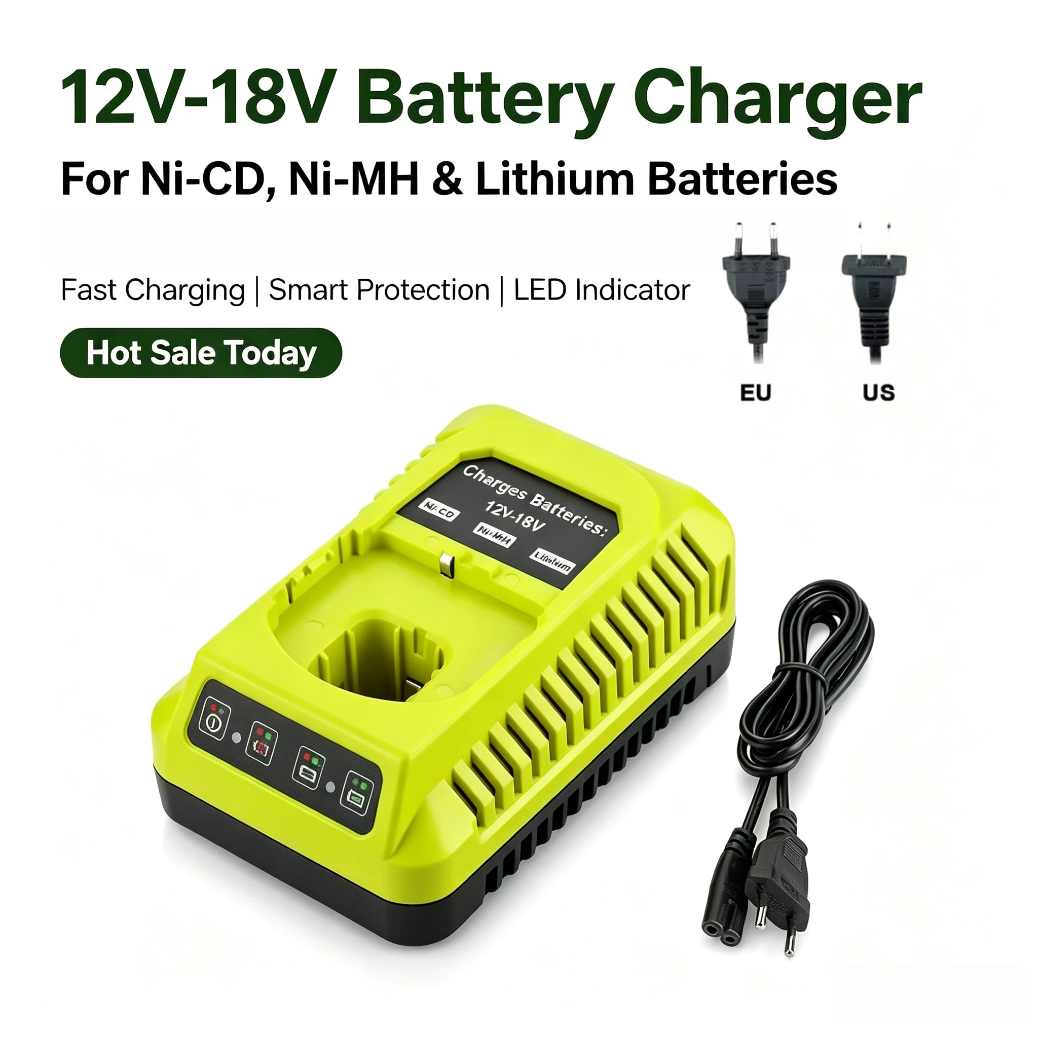 Ryobi 12V Replacement Charger Compatible BPL1220 BPL1215 CB121L CB120L Li‑ion Battery For Cordless Drill Power Tools