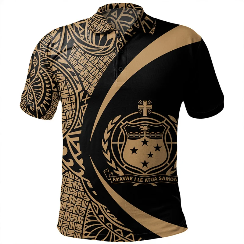 Sommer neue 3d amerikanische Samoa Stammes stile drucken Polos hirt für Männer Samoa National wappen Grafik Polos hirts Top Polos