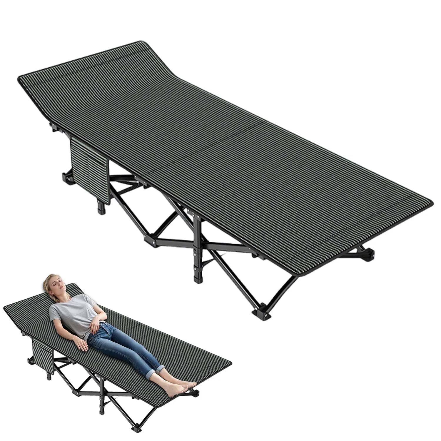 Outdoor ultraleichtes Stahlrohr tragbares Bett Klapp bett Camping bett geeignet für Picknick Reisen