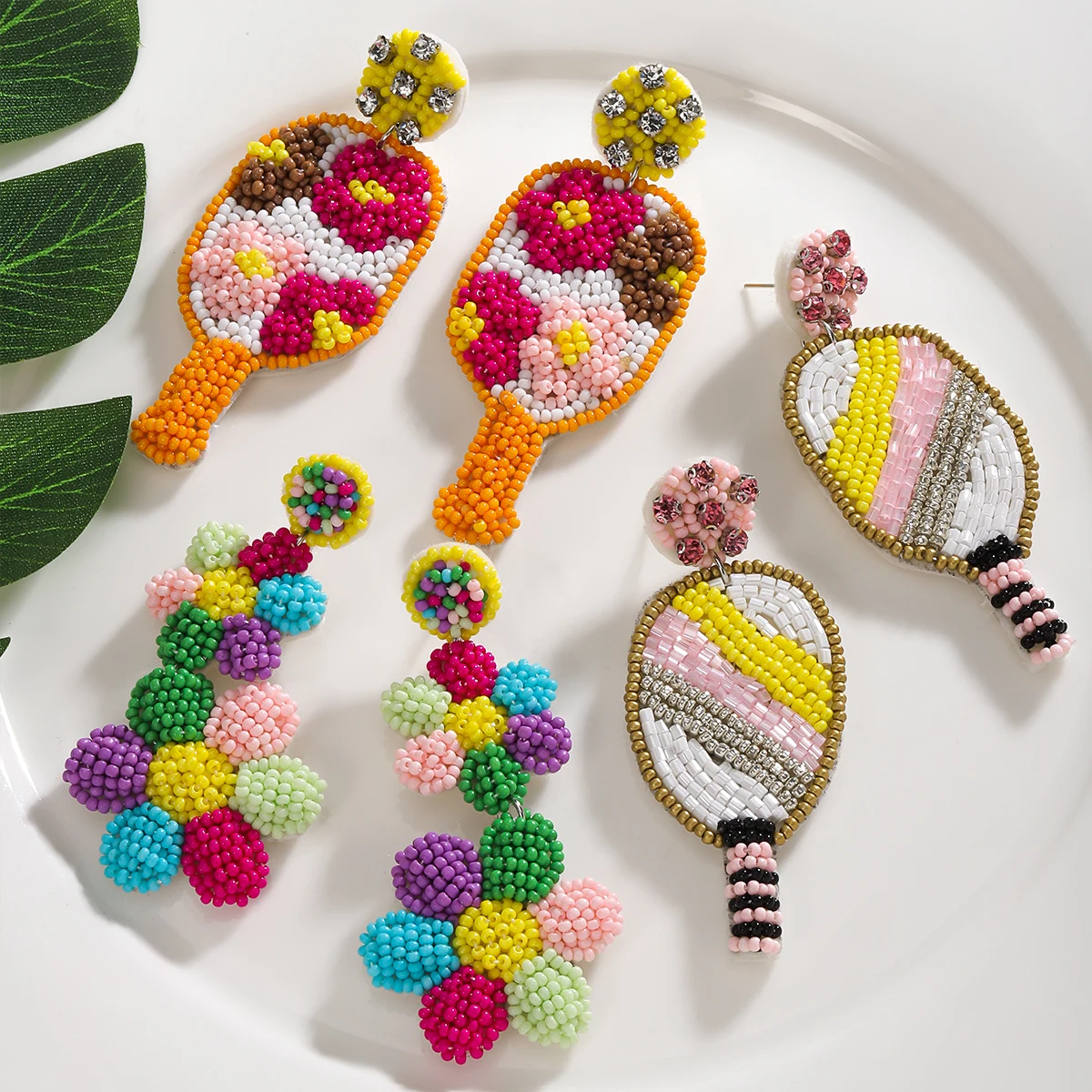 Best Lady Bohemian Handmade Baseball Bat Sunflower Earrings for Women Fashion Accessories for Game Day in Summer