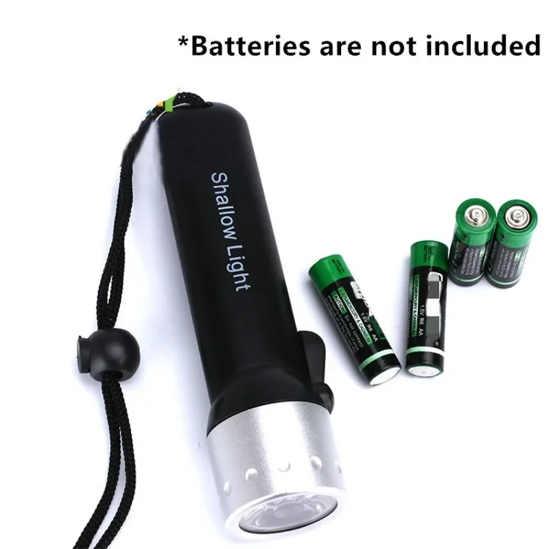1PCs 2000LM Q5 LED Waterproof Scuba Diver Diving Flashlight Portable Shallow Light Amphibious Underwater Flash Light Torch