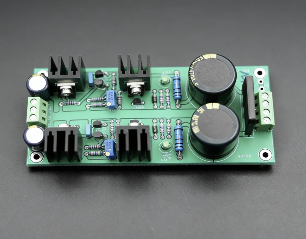 Low Noise Precision Class A Parallel Regulated Power Supply Board Adjustable ±12V–±45V Featuring ON Medium Power Transistors