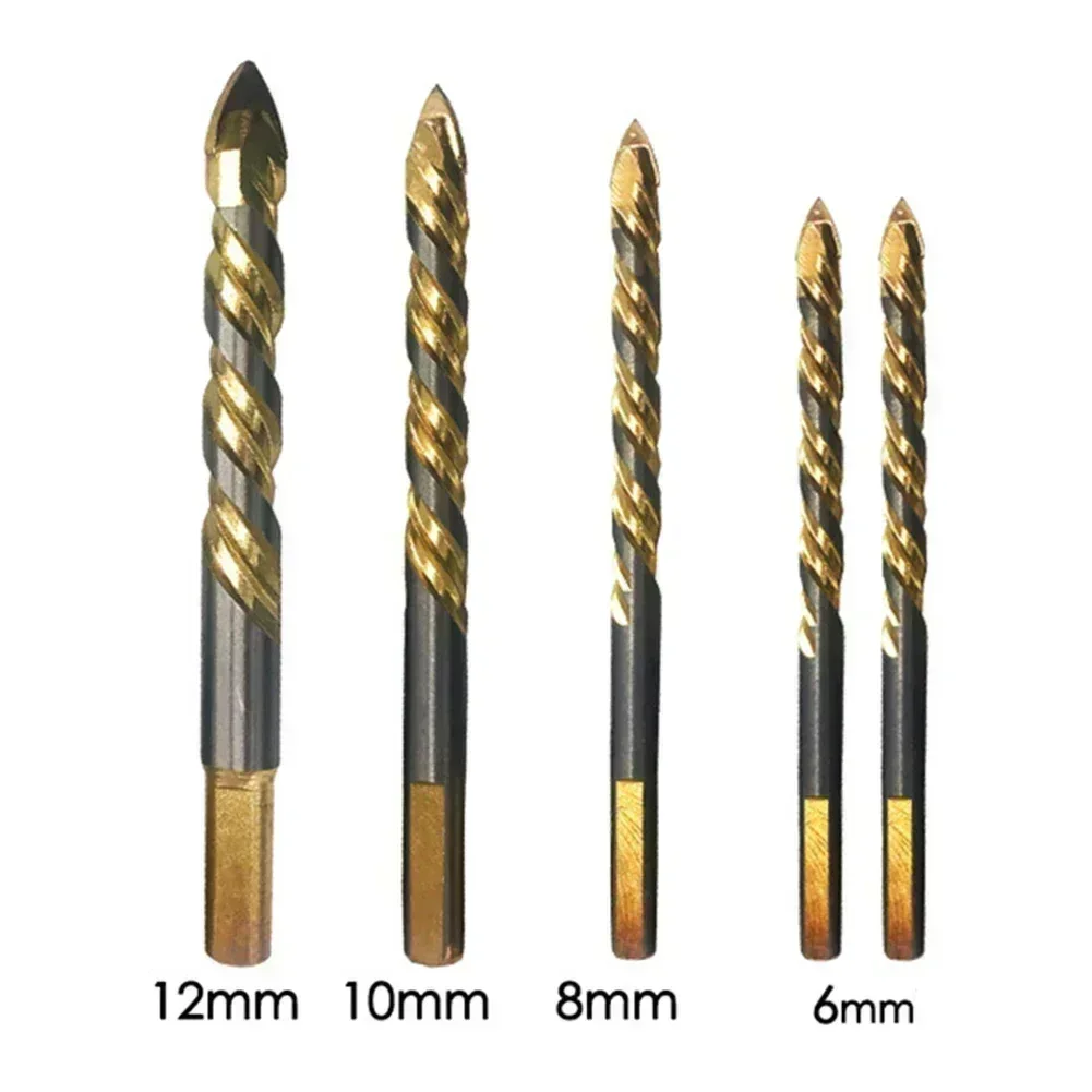 

4/5pcs Multifunctional Glass Drill Bit Cemented Carbide Alloy Triangle Drill For Porcelain Tile Concrete Brick Glass Drilling