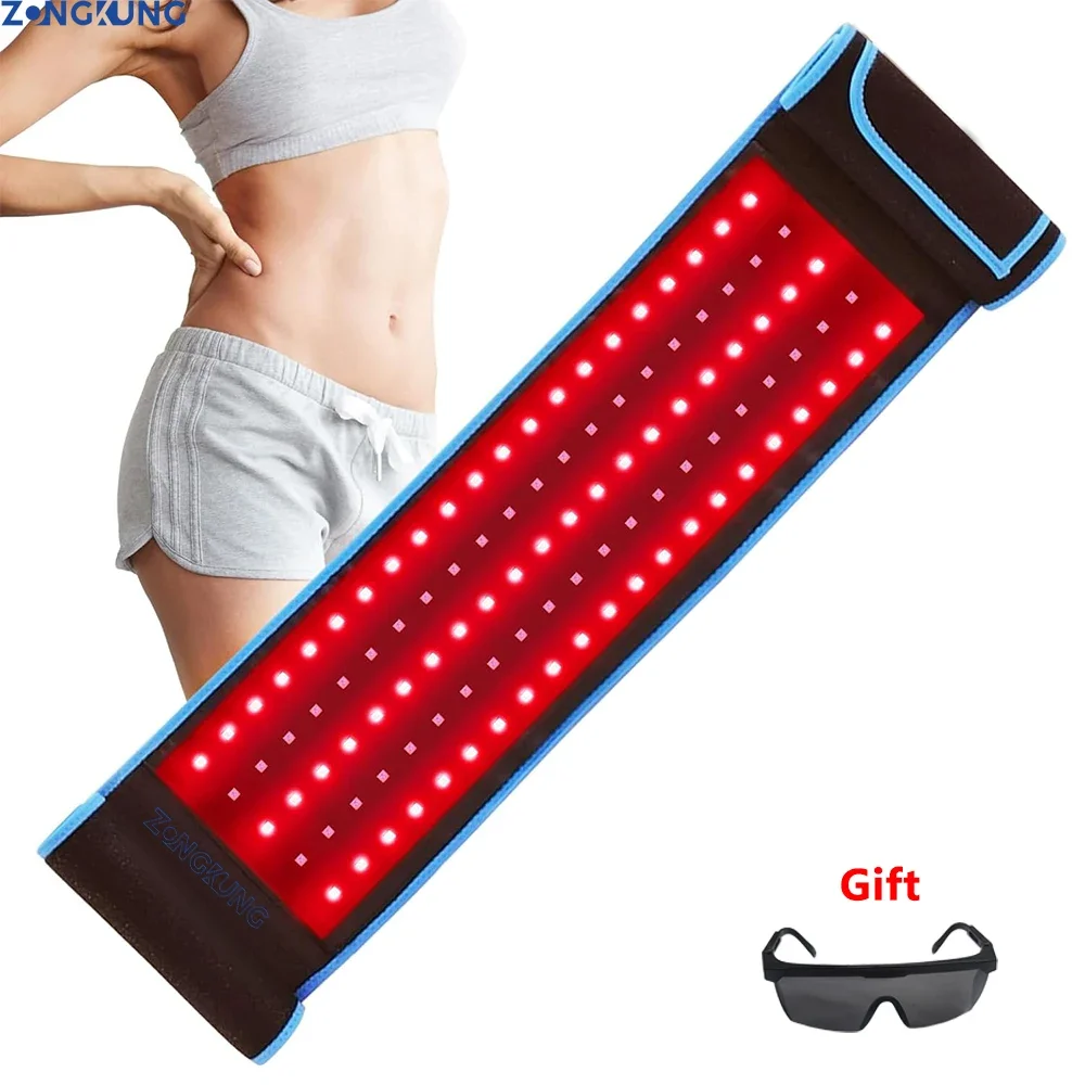 สีแดงและเข็มขัดอินฟราเรด 660nm & 850nm Wearable Wrap Pad LED อุปกรณ์ความงามสําหรับใบหน้าเอวกลับขาไหล่กล้ามเนื้อ