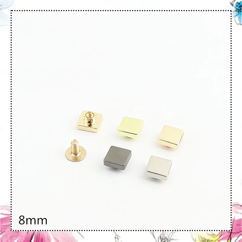 

20Pcs Square Handbag Rivets Stud Screw Metal Buckles Bag Studs Nail for Leather Craft Belt Wallet Bag Decor Hardware Accessories