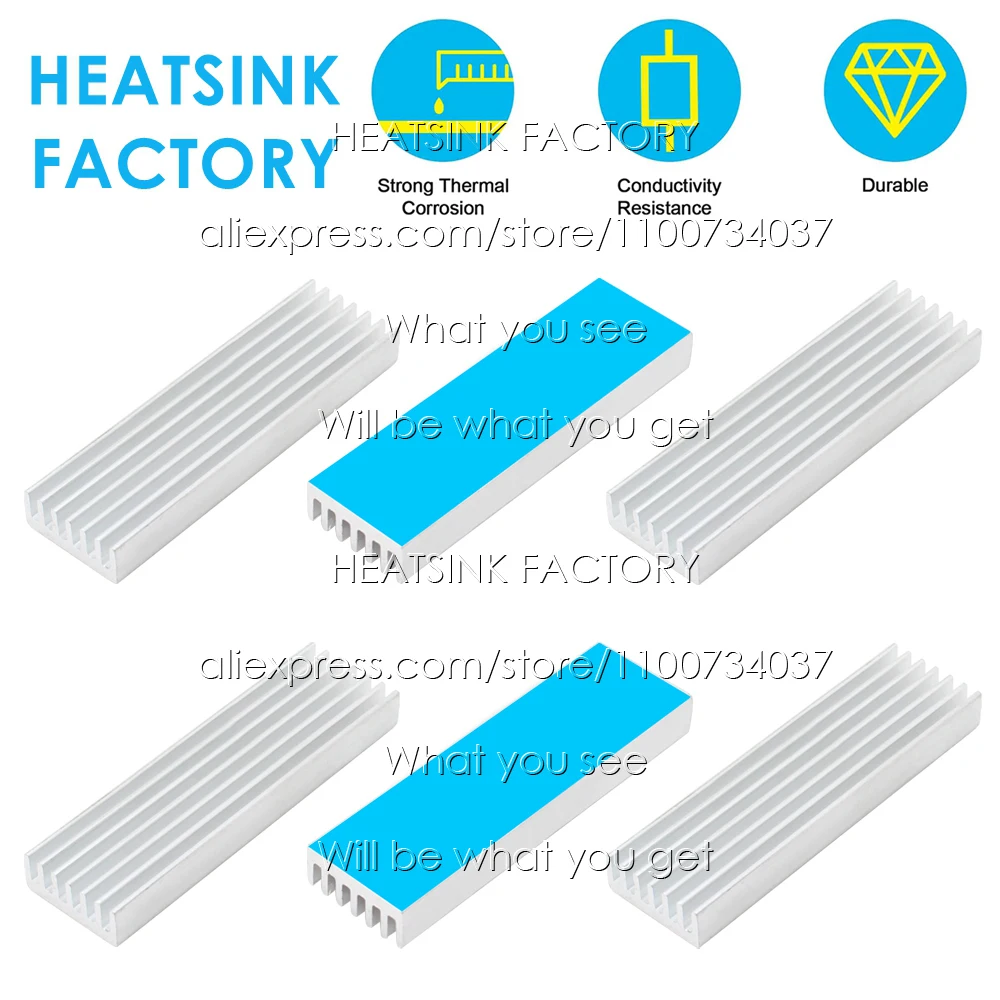 Imagem -02 - Dissipador de Alumínio para Chip Eletrônico mo Ram Amd Cpu Dissipação de Calor Dissipação de Calor