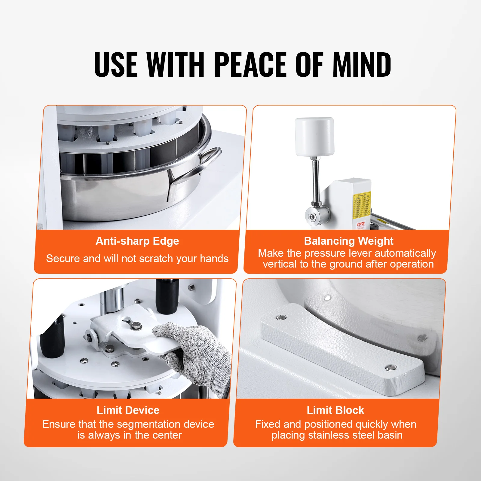 SucceBuy العجين مقسم مستدير 10 قطعة دليل العجين آلة مقسم متساوية مع شفرة صينية من الفولاذ المقاوم للصدأ لمطعم المخابز #6