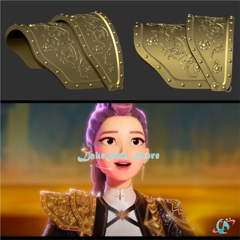 رومي الكتف درع ذهبي اللون PLA الدعامة Kpop شيطان هنتر تأثيري HUNTRX المطبوعة اكسسوارات ديكور هالوين حفلة المرحلة البدلة