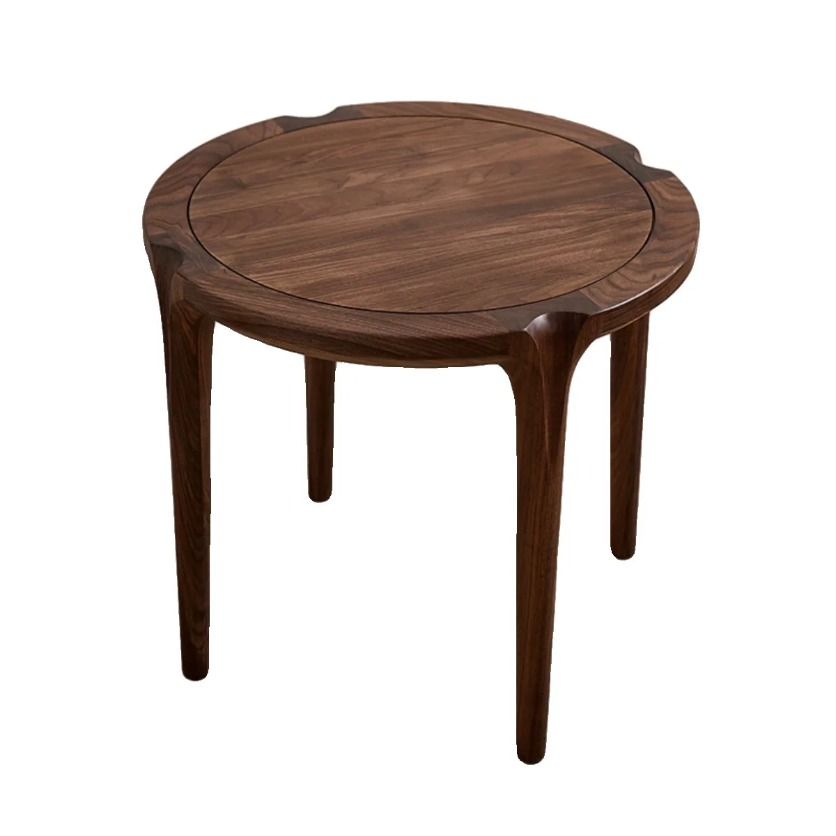 

North American black walnut simple modern all solid wood round coffee table corner few living room side few small apartmen