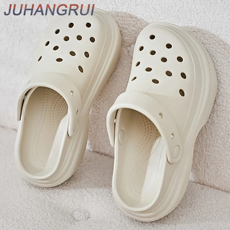 العصرية المرأة النعال غطاء رأس ثقب الأحذية سميكة القاع زيادة لينة إيفا مصبوب الصنادل الرجال حذاء كاجوال ثقب الحذاء