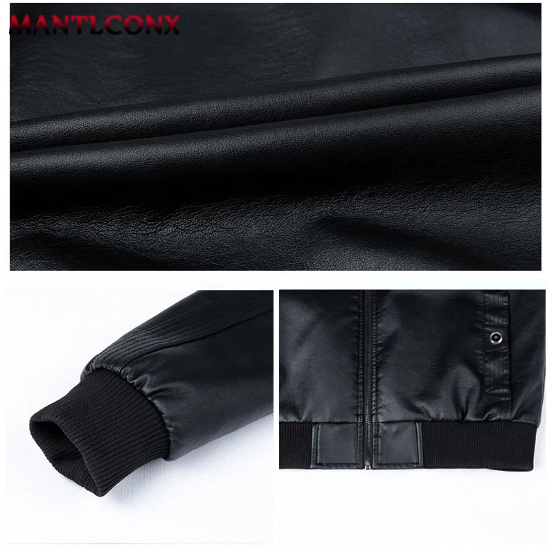 New Classic Motorcycle Men\'s Leather Jacket PU Leather Coat Men Windbreak Biker Leather Jacket Men Autumn Winter Outerwear 3XL