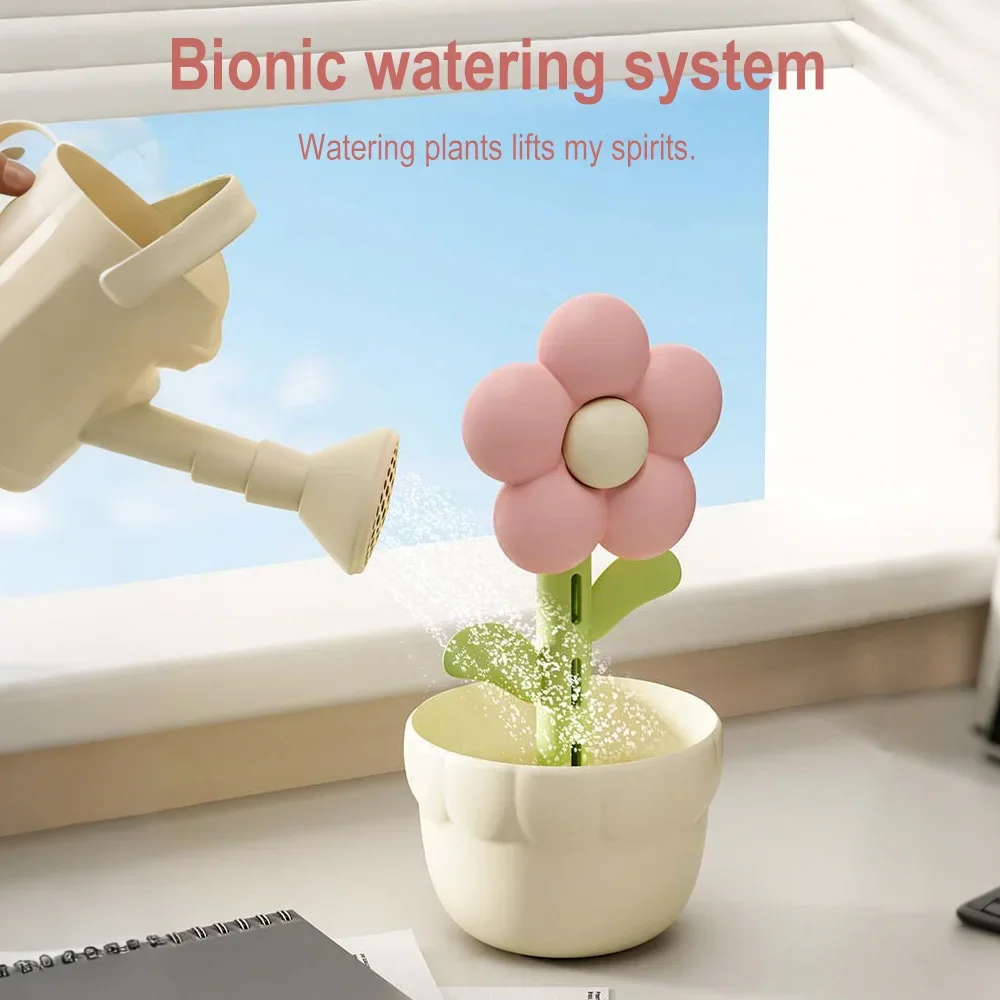 Mini Humidifier Flower Shape with Night Light 300ml USB Cool Mist Humidifier for Bedroom Desk Home Car Portable Aroma Diffuser