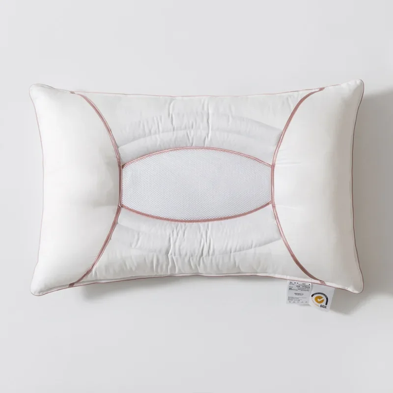 1-piece Hotel Style Feather Cotton Pillow, Three-dimensional Neck Pillow, Suitable for Sleeping Bedrooms and Hotels