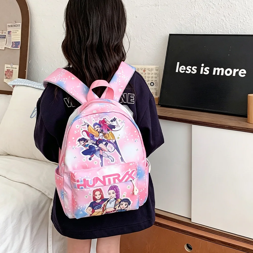 Rosaroter 10-Zoll Leichtgewicht-Rucksack Rumi Mira Zoey Saja Schultasche für Jungen und Mädchen Moch – Detail 12