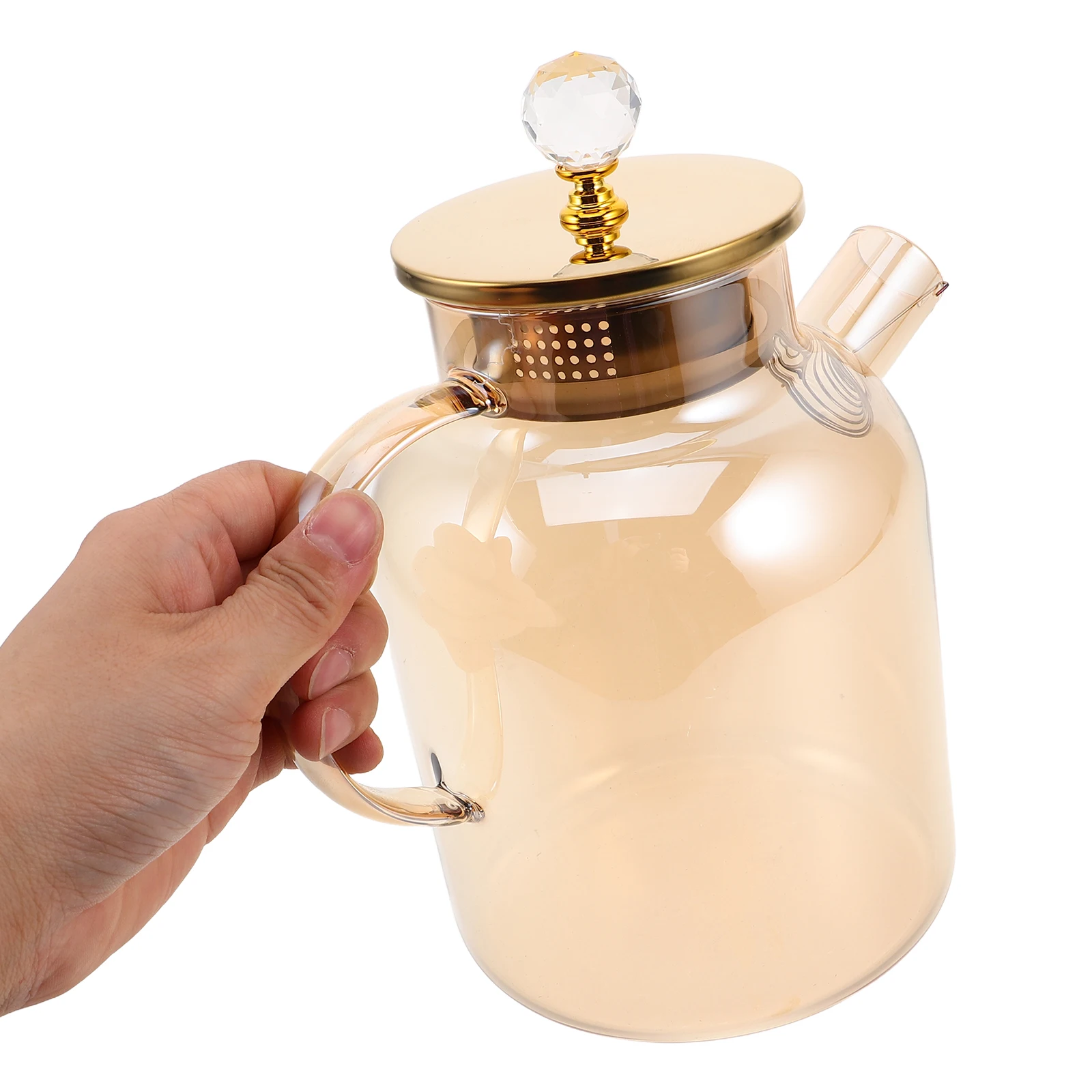 

Large Capacity Glass Water Jug Heat Resistant Carafe for Home Use Boiling Tea Cold Beverages Lemonade Pourer Spout Safe Handle