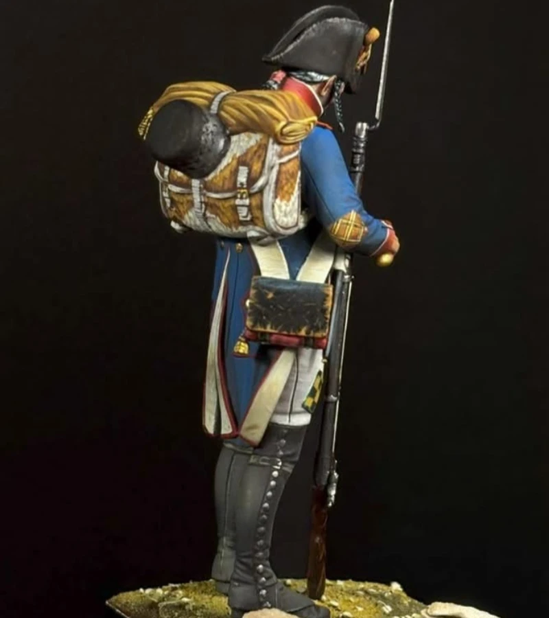 Kit de figurines en résine moulée sous pression, échelle 1/24, 75mm, armée antique de Napoléon, fusilier, jouets miniatures, Diorama non assemblé et non peint