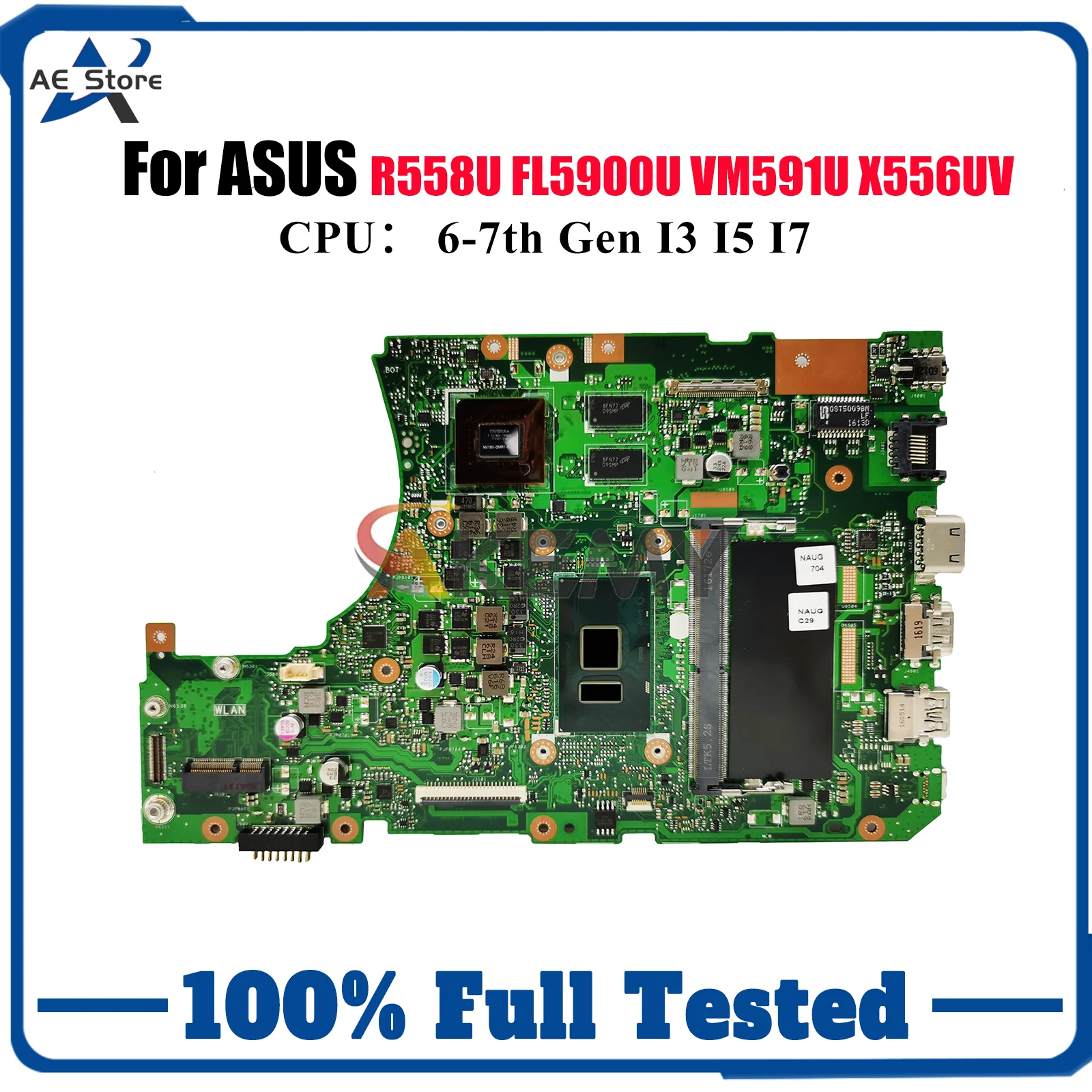 

Материнская плата X556UV для ноутбука ASUS X556UQK X556UF X556UJ VM591U R558U FL5900U X556URK X556U X556UQ с процессором I3 I5 I7