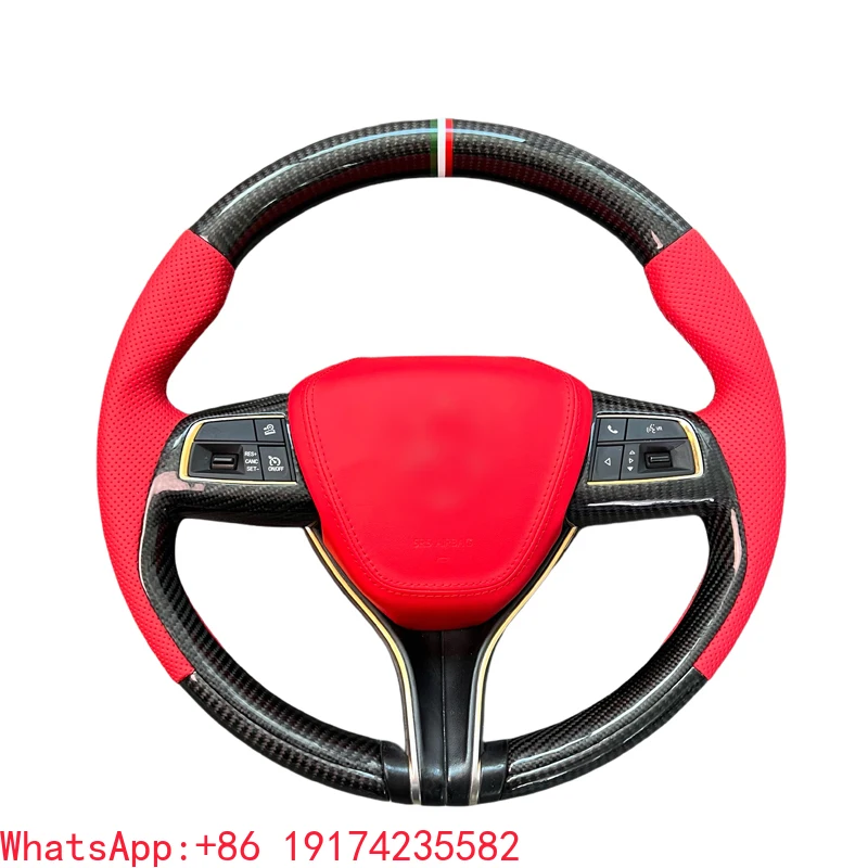 

Personalise Real Carbon Fiber Steering Wheel for Maserati Ghibli Quattroporte Grecale Levante GranTurismo Folgore GranCabrio