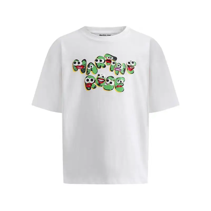 Martine Rose Letter Logo Foam Print Oversized T-shirt Casual Loose Tees Graphic T Shirts Men's Clothing Streetwear Y2k Clothes