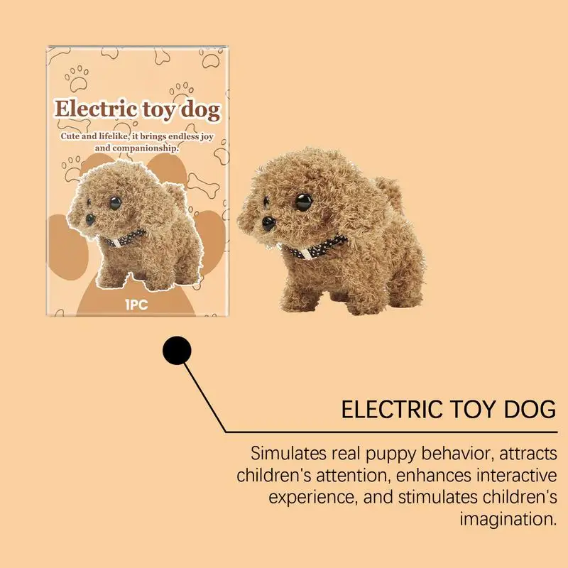 Simulação de cachorro elétrico de pelúcia, cachorro de estimação, pode andar, cachorro de pelúcia, animal de pelúcia, crianças podem latidos, corrida e rock, brinquedo interativo