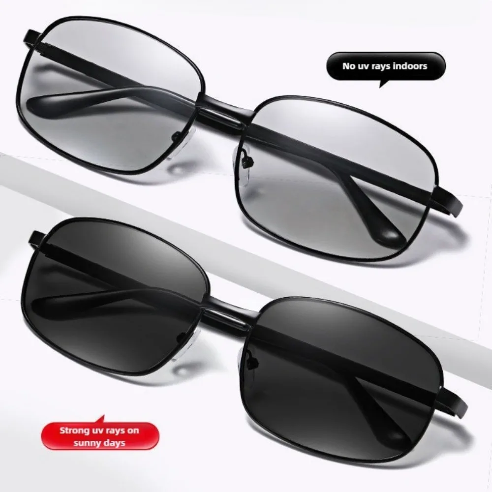 Occhiali da sole pieghevoli polarizzati per guida da uomo, giorno e notte, occhiali da sole quadrati a doppio scopo che cambiano colore