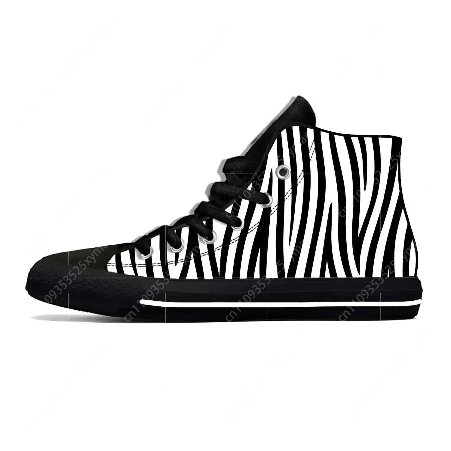 Animal Zebra Skin Stripe Pattern Fashion Popular Casual Cloth Shoes High Top Comfortable Breathable 3D Print Men Women Sneakers