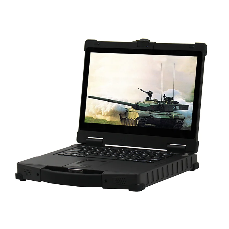 14 Inch Rj45 Port Industrial Rugged Laptop IP65 Pc Fingerprint Recognition Rugged Notebook Built-in Face Image Capture