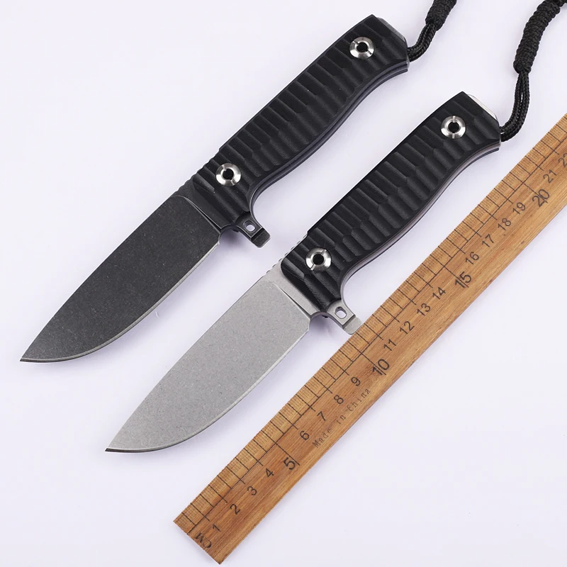 2024 outdoor G10 handle DC53 steel blade camping fruit knife survival collection EDC fixed knife with K sheath