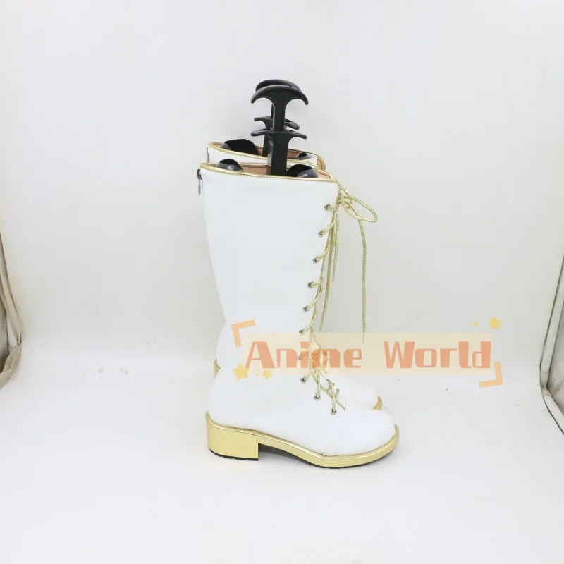Children Boys Girl KPOP Rumi Cosplay Shoes Boots Demon Huntrix Hunters White Long Boot Women Men Halloween Carnival Party Prop