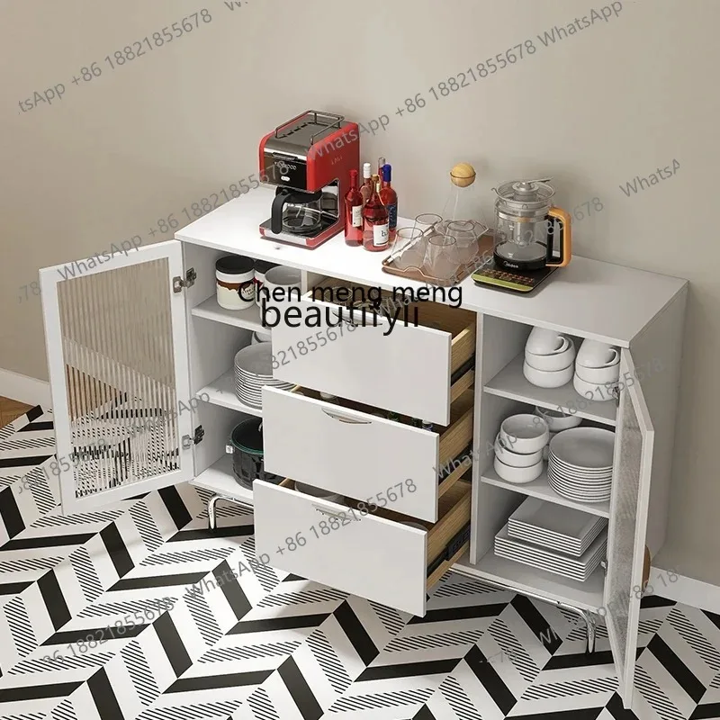 

Stainless Steel Sideboard Kitchen Living Room Home Black Multi-Function Locker against the Wall ss1001