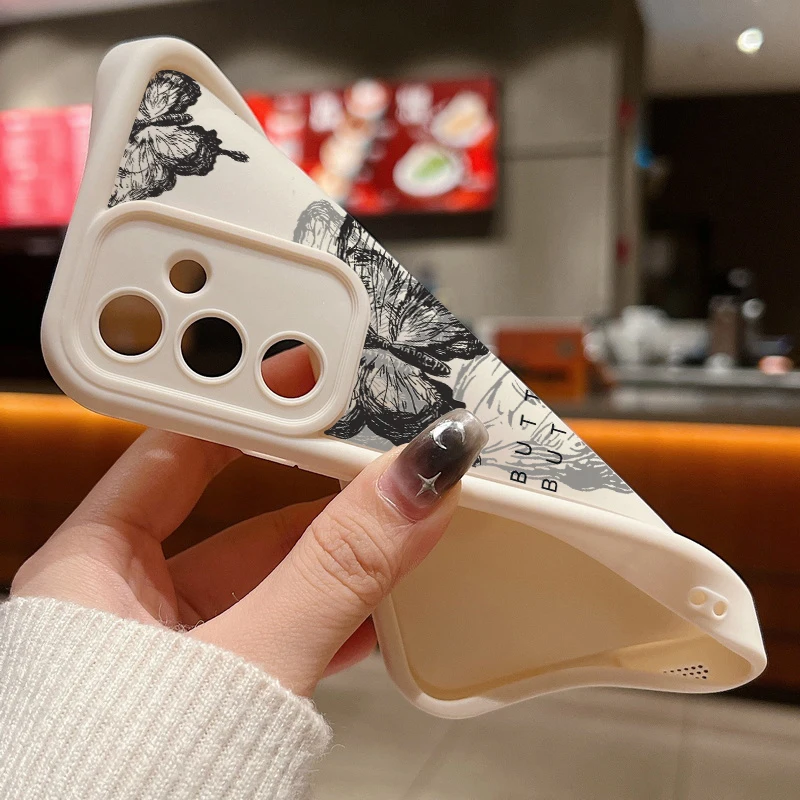 Ink Butterfly Case For Samsung Galaxy S26 S25 S24 S23 S22 Ultra S25 S24 FE S25 Edge A57 A37 A15 A36 A53 A54 A56 5G Phone Cover ﻿
