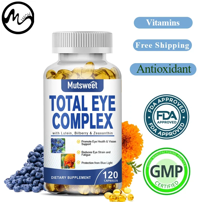 

MUTSWEET Lutein 20mg Capsules with Bilberry and Zeaxanthin 120 Softgels Eye Health Vitamins Healthy Visual Supplement Unflavored