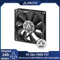 ARCTIC P8 Slim PWM PST Black 80mm Fan, Pressure-optimised, with PWM Sharing Technology (PST),Extra Slim - 15 mm, 300–3000 RPM