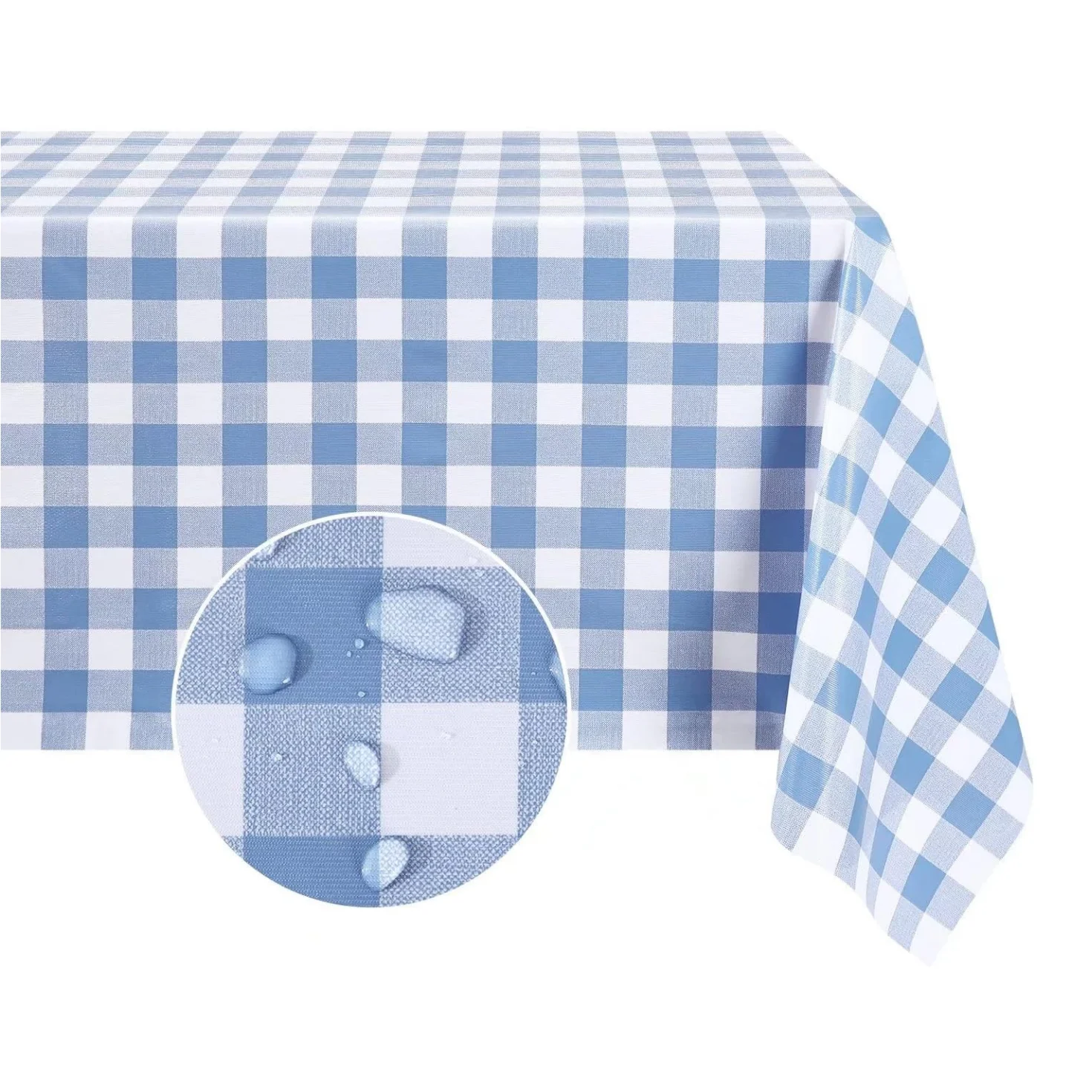Disposable Rectangle Vinyl Tablecloth,Plastic Table Cloth,Duty Wipeable Checkered Table Covers for Outdoor,Camping,Picnic,Patio