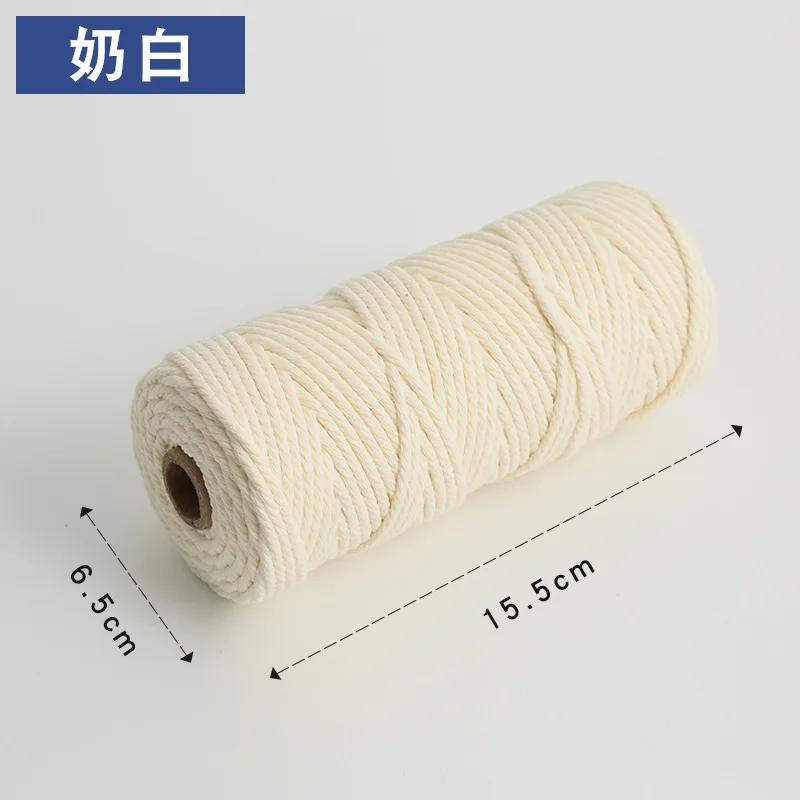 3mmx100m Colorful Twisted Cotton Macrame Cord Roll DIY Craft String Gift Wrapping Floral Bouquet Home Wedding Decor Cotton Rope
