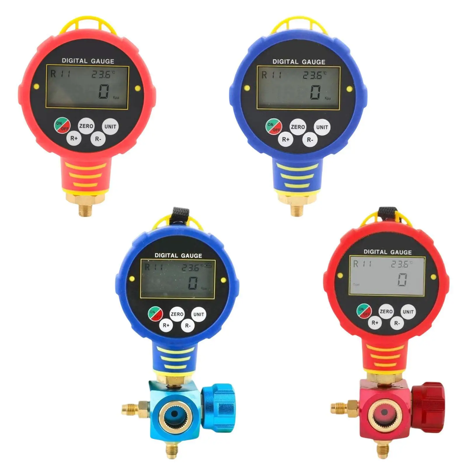 Digital Refrigerant Gauge with 1/8 9.82mm Thread Portable Compact Convenient Use Vacuum Gauge Air Conditioning Refrigerant Tool